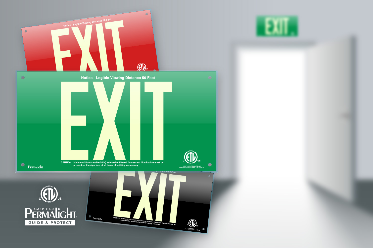 PERMALIGHT® Acrylic Exit Signs