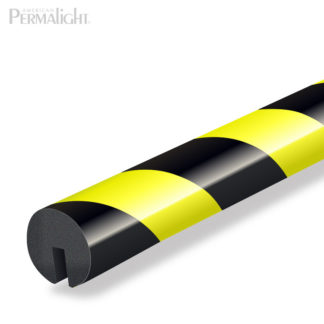 Edge Protection Safety Foam Guard, Type G, Black / Yellow, I-Beam Shelf,  Self-Adhesive (39 3/8 in)