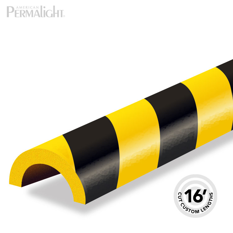 Pipe Protection Safety Foam Guard, Type R1, Black / Yellow, Self
